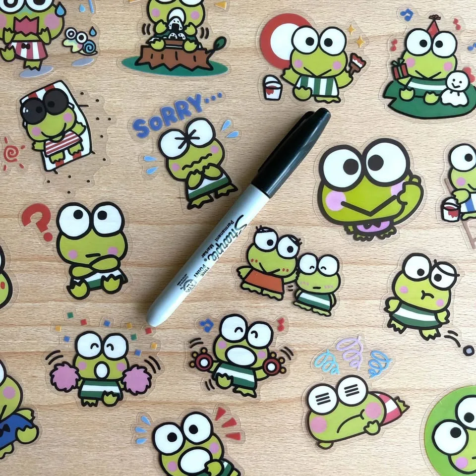 Pack of 50 Cute Keroppi Transparent Stickers image indicator(7)