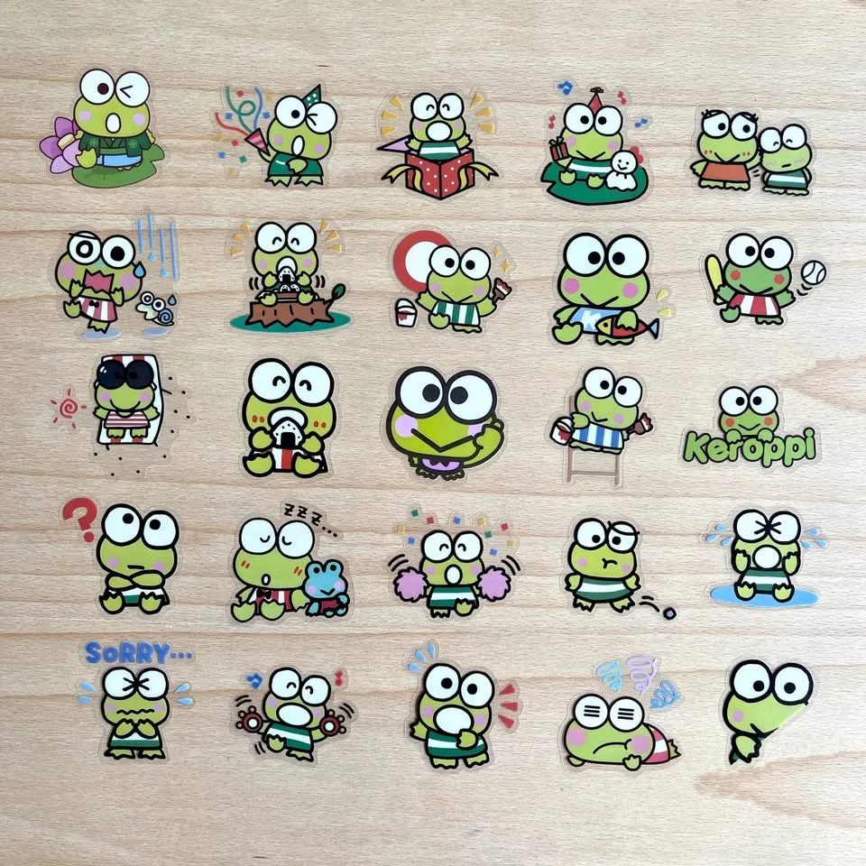 Pack of 50 Cute Keroppi Transparent Stickers image indicator(8)