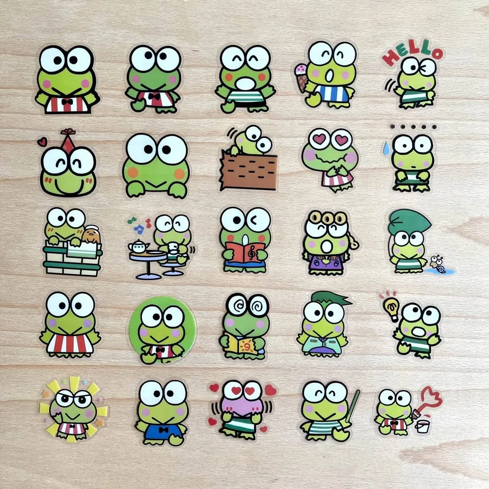 Pack of 50 Cute Keroppi Transparent Stickers image indicator(9)