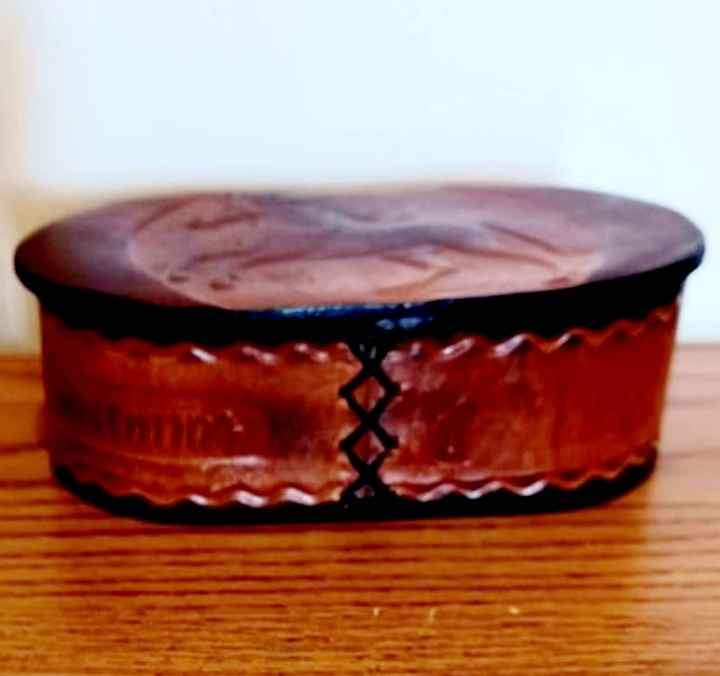 Unique Antique Rare Handmade Leather Keepsake/Trinket Box - photo 2