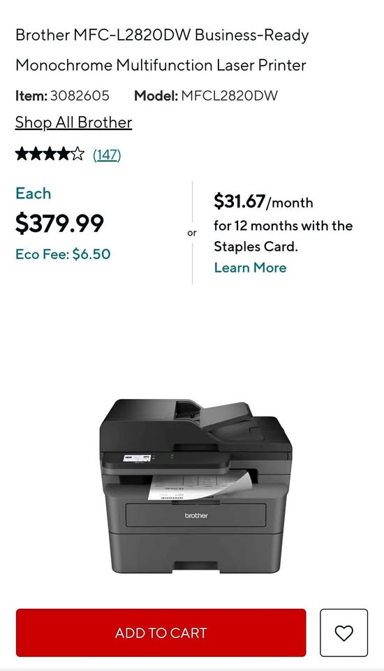 Brother printer MFC-L2820DW