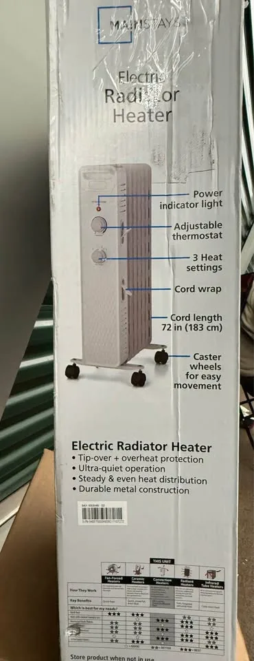 Mainstays Portable Oil-Filled Electric Radiator Heater image indicator(2)