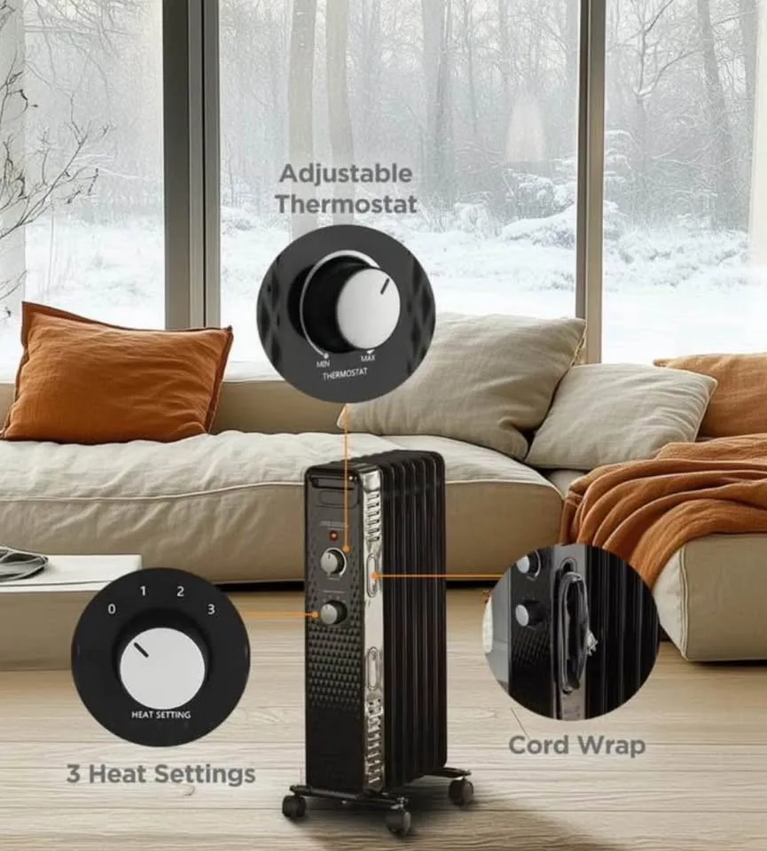 Mainstays Portable Oil-Filled Electric Radiator Heater image indicator(6)