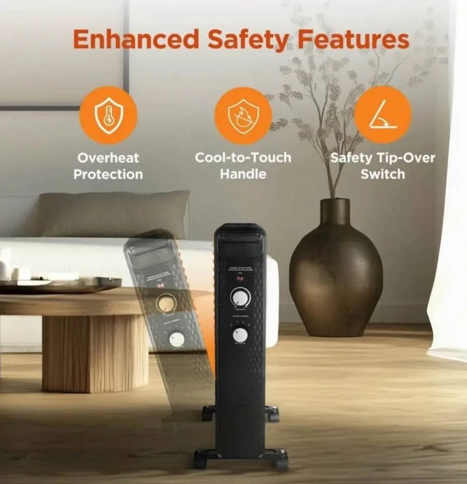 Mainstays Portable Oil-Filled Electric Radiator Heater image indicator(7)