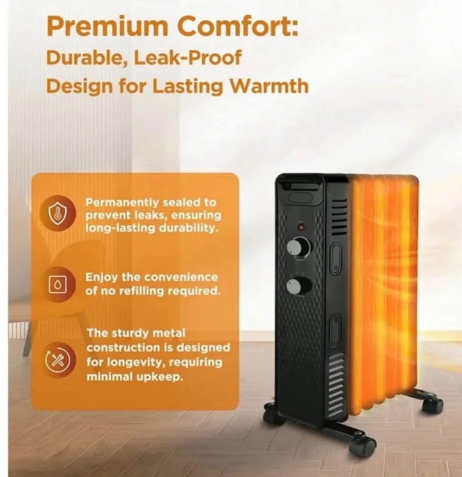 Mainstays Portable Oil-Filled Electric Radiator Heater image indicator(8)