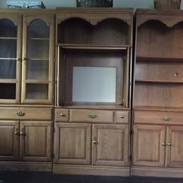 Solid Oak Book/TV/Stereo Cabinet