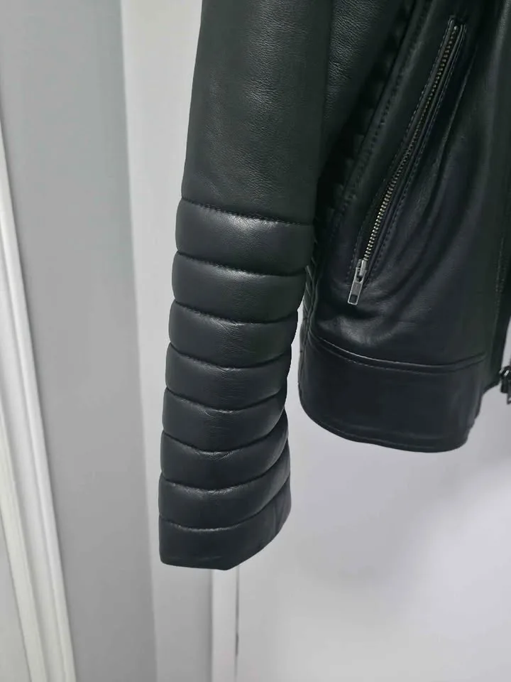 Quilted Biker leather jacket (SIZE LARGE) image indicator(6)
