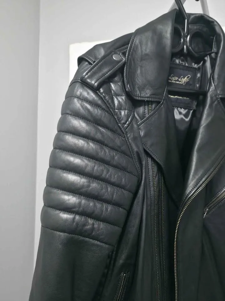 Quilted Biker leather jacket (SIZE LARGE) image indicator(7)