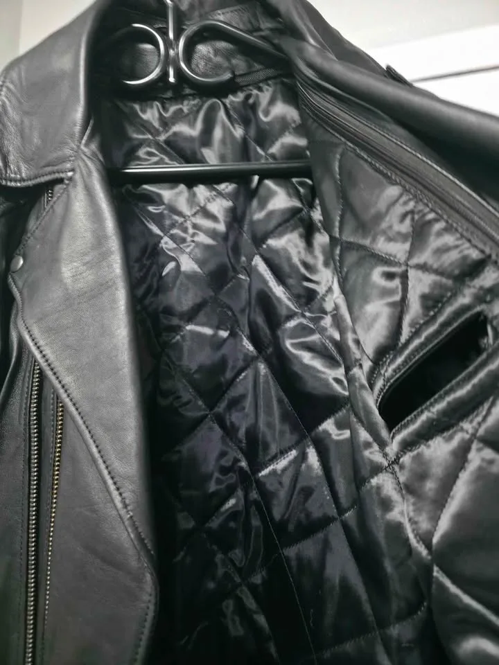 Quilted Biker leather jacket (SIZE LARGE) image indicator(9)