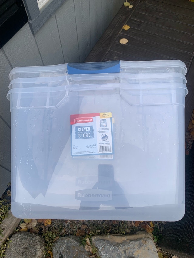 3- Rubbermaid Clever Store Containers