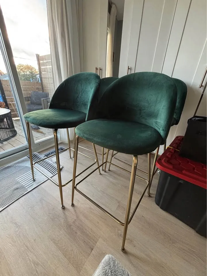 Green/Gold counter height chairs image indicator(2)