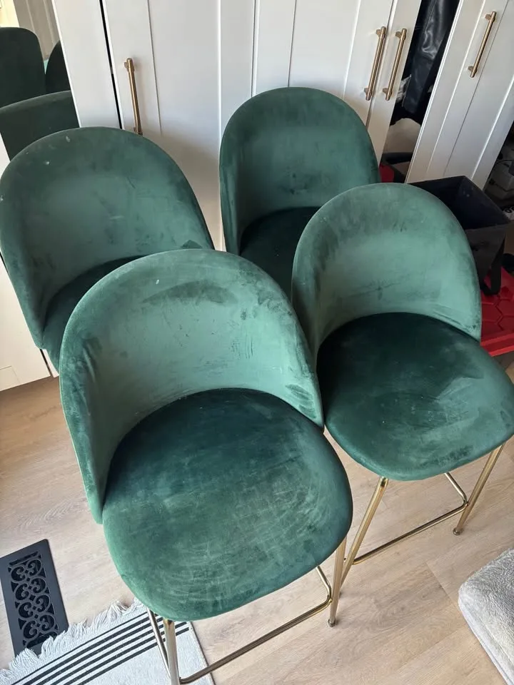 Green/Gold counter height chairs image indicator(3)