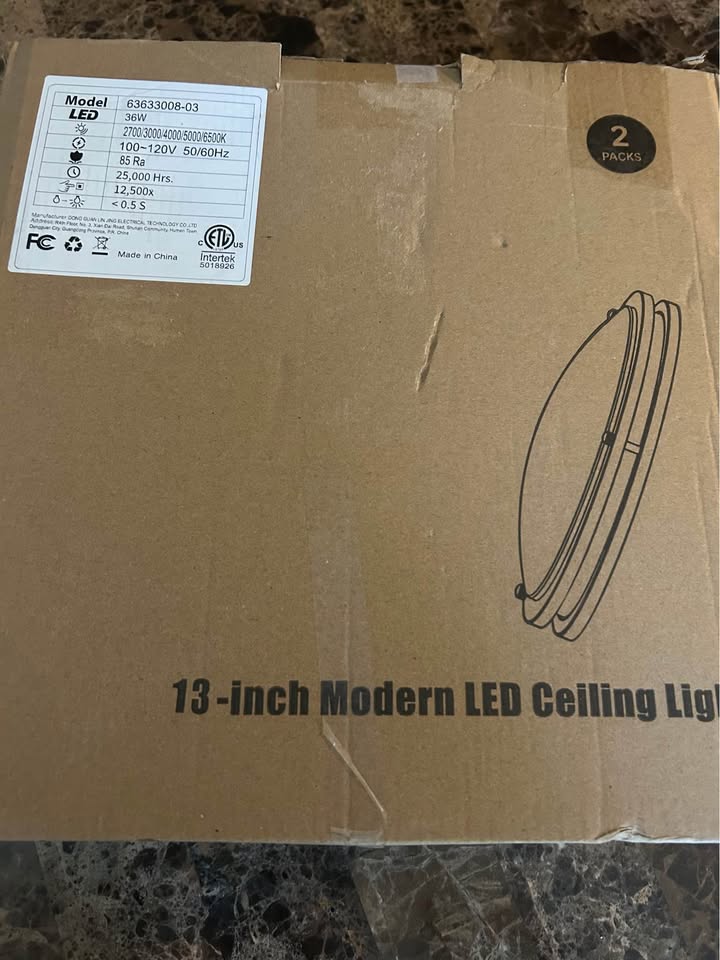 (New in Box)13Inch 36W Ceiling Light Fixtures 2 Packs - photo 5