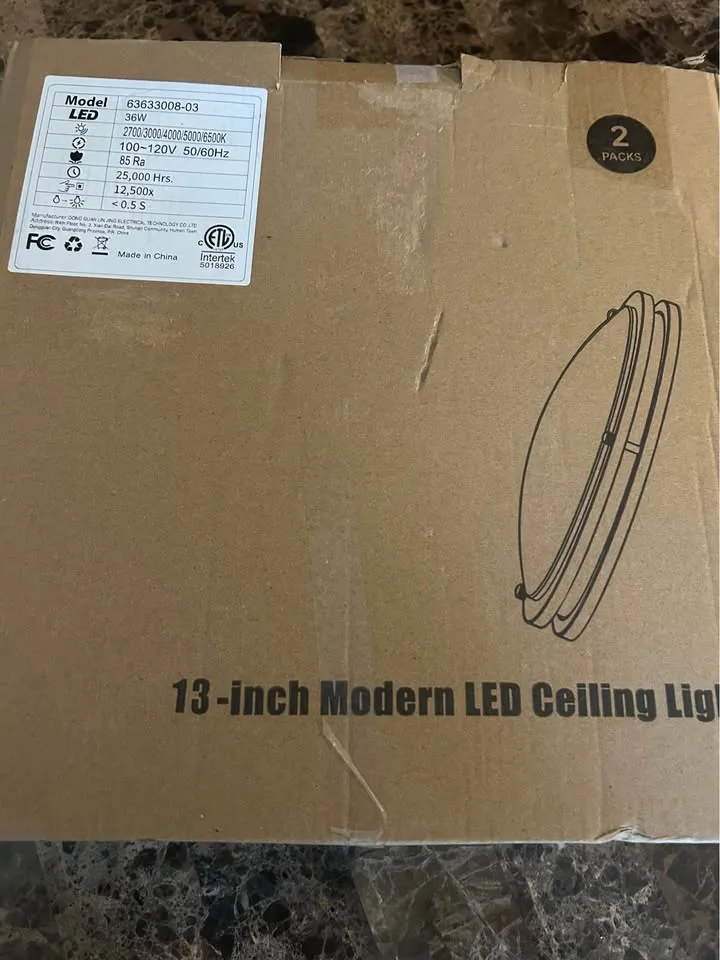 (New in Box)13Inch 36W Ceiling Light Fixtures 2 Packs image indicator(5)
