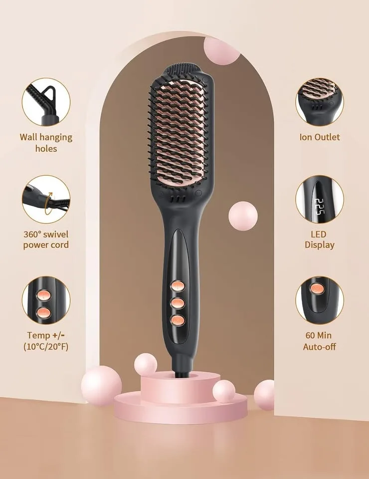 LANDOT Hair Straightening Brush Straightener image indicator(3)