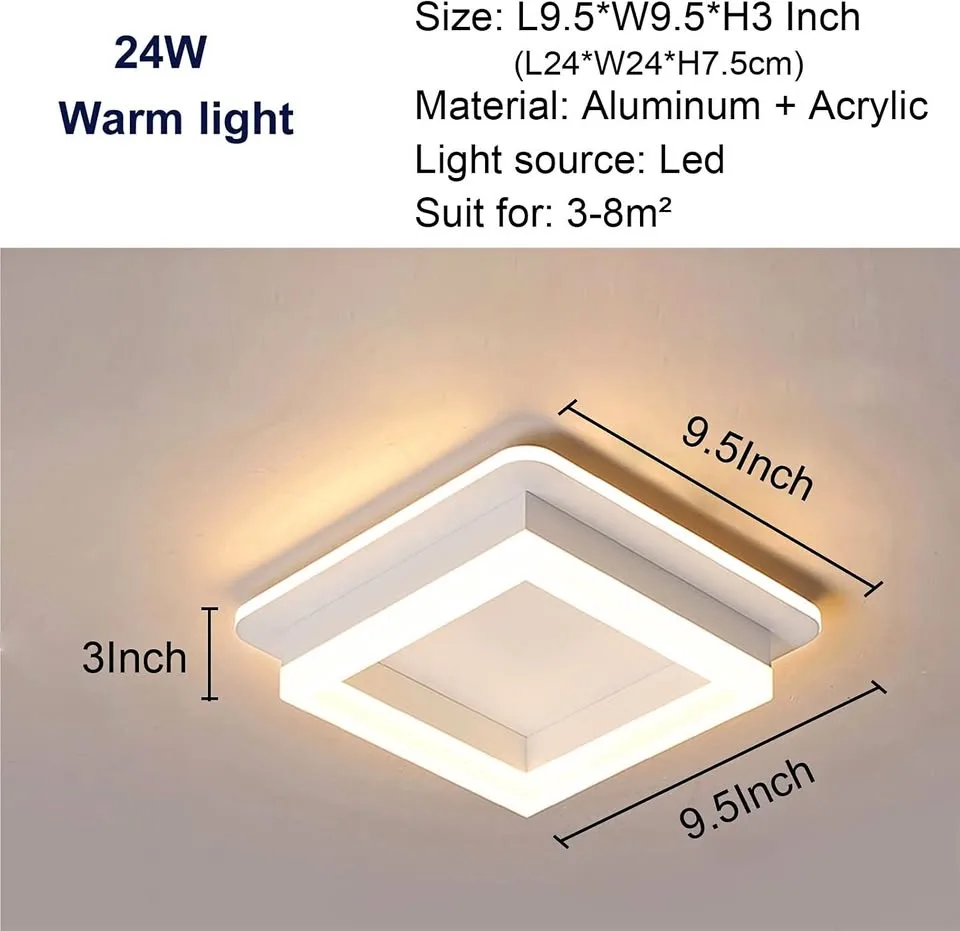 24W Square Hallway Light