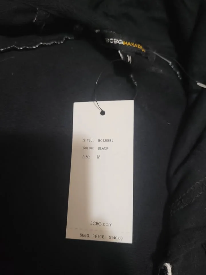 Brand New BCBG Zip Up Hoodie Black Size M image indicator(2)
