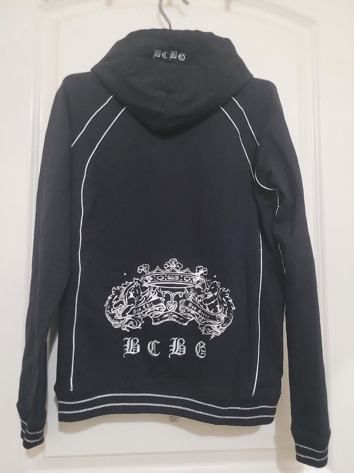 Brand New BCBG Zip Up Hoodie Black Size M - photo 3