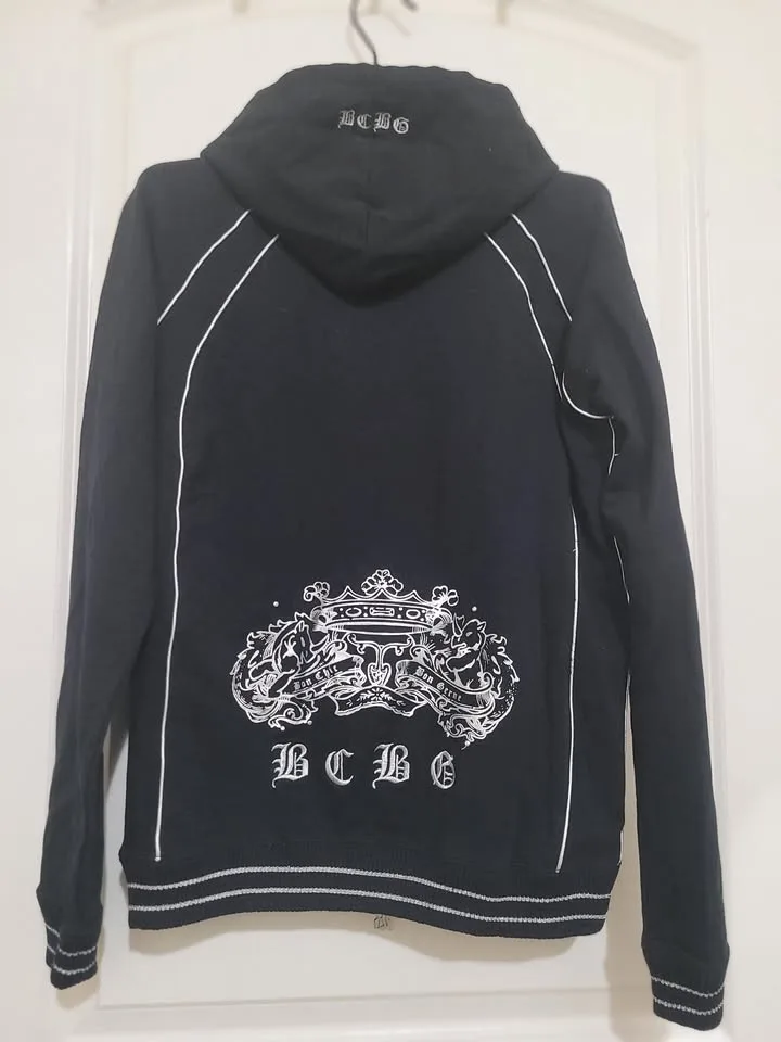 Brand New BCBG Zip Up Hoodie Black Size M image indicator(3)