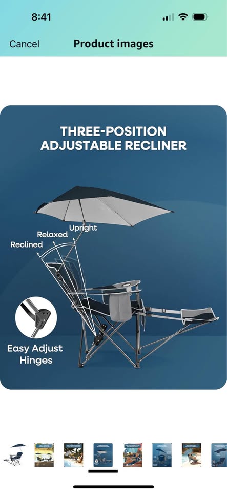 Sport‑Brella Recliner Chair + Umbrella — Excellent Condition (Ch - photo 2