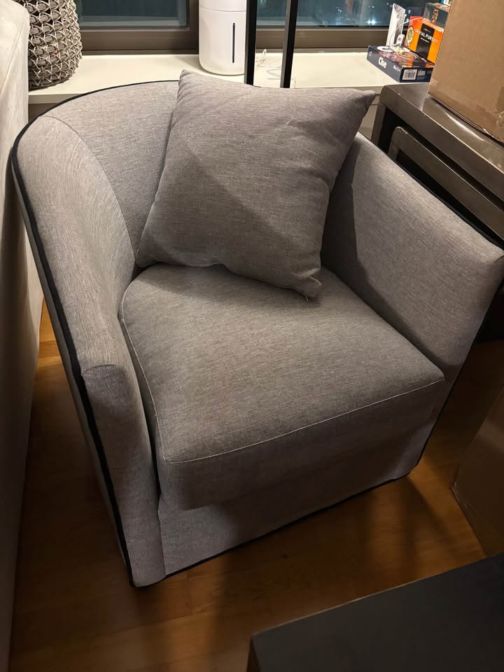 Crate & Barrel Modern Swivel Accent Chair