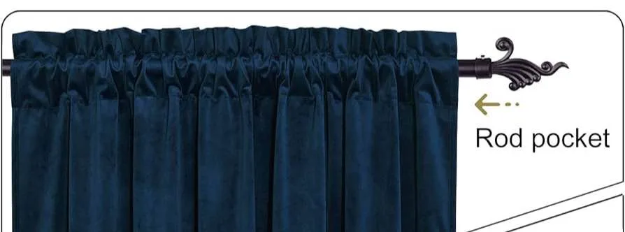 Brand new Navy Blue rod pocket Velvet Curtains W52 x L92 inches image indicator(9)