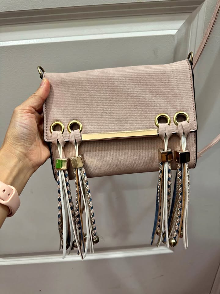 Pink beige crossbody bag / call it spring
