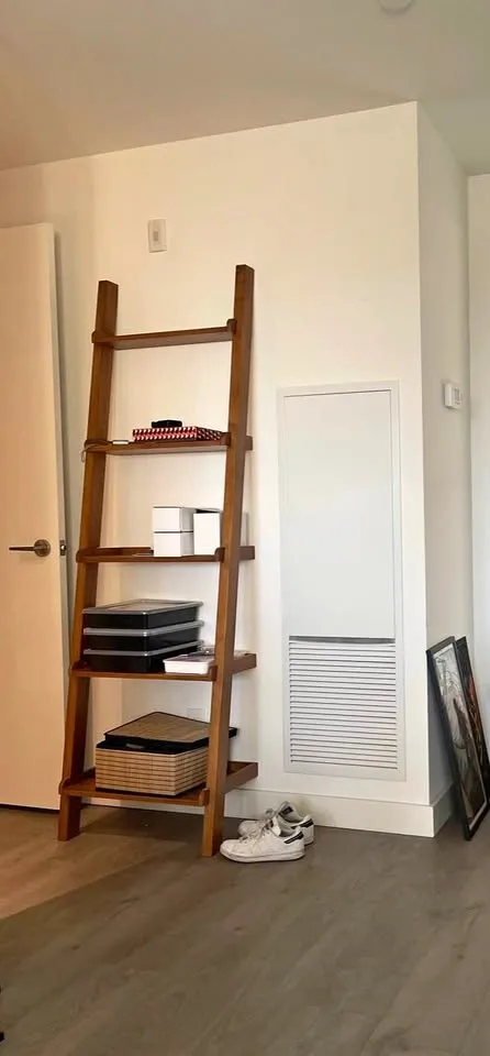 Set of 2 Midcentury Walnut Wood Ladder Shelf from EQ3