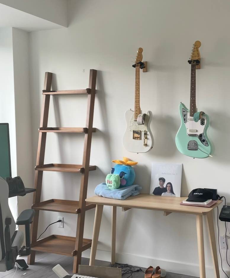 Set of 2 Midcentury Walnut Wood Ladder Shelf from EQ3 - photo 2