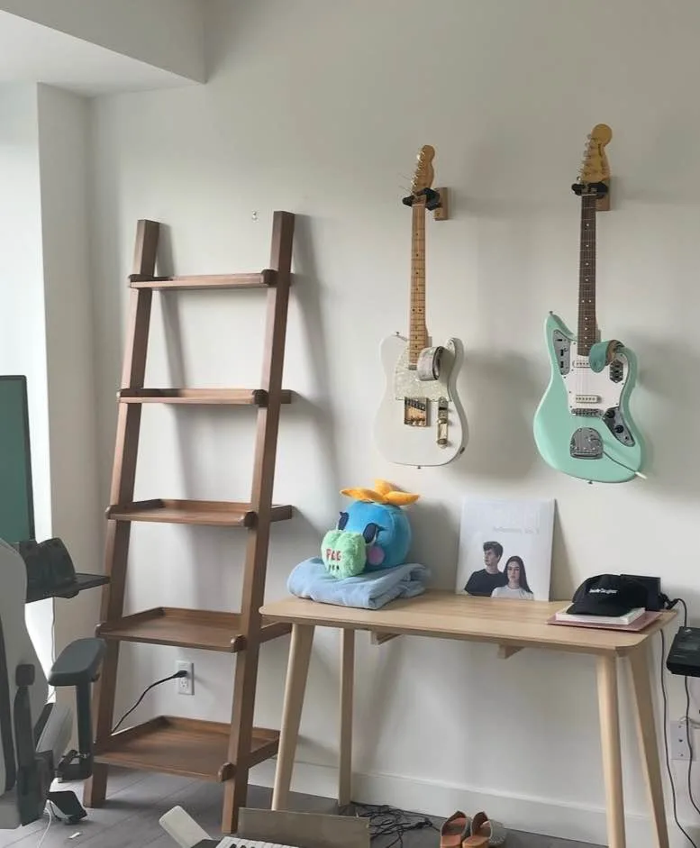 Set of 2 Midcentury Walnut Wood Ladder Shelf from EQ3 image indicator(2)