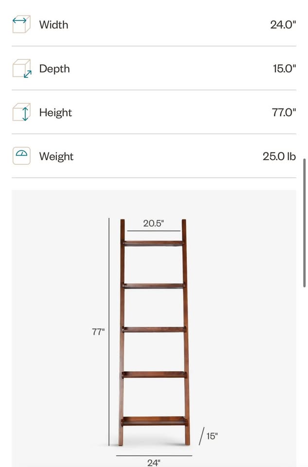 Set of 2 Midcentury Walnut Wood Ladder Shelf from EQ3 - photo 3