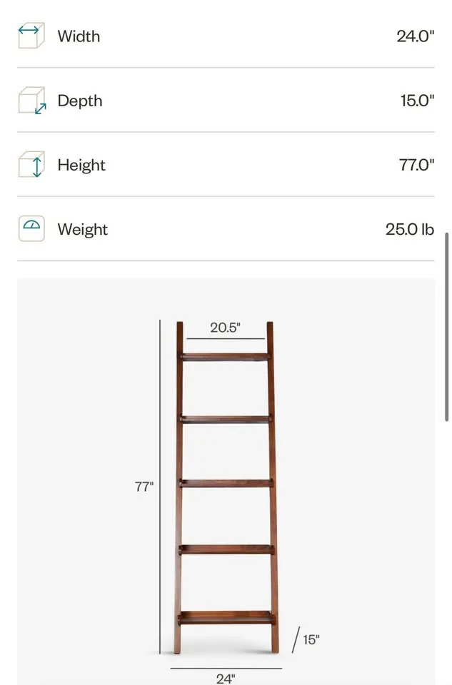 Set of 2 Midcentury Walnut Wood Ladder Shelf from EQ3 image indicator(3)