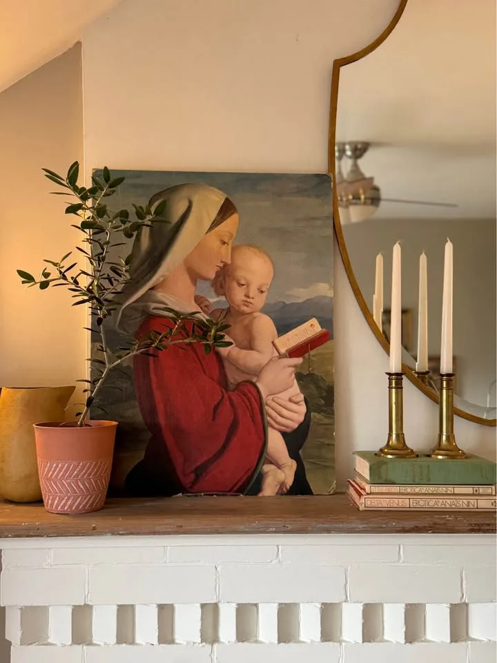 VINTAGE William Dyce Madonna & Child Print 24x18 image indicator(2)