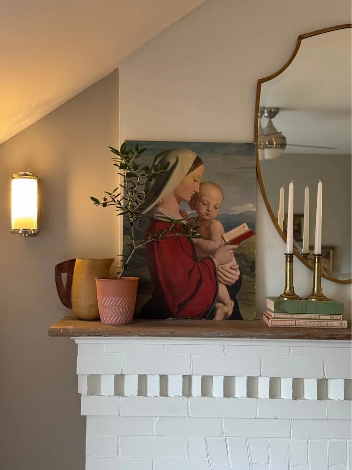 VINTAGE William Dyce Madonna & Child Print 24x18 image indicator(3)