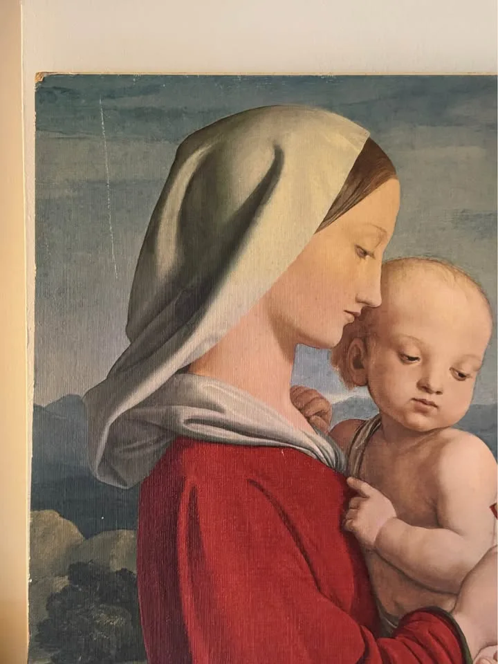 VINTAGE William Dyce Madonna & Child Print 24x18 image indicator(4)