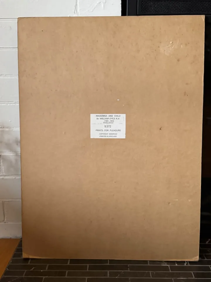 VINTAGE William Dyce Madonna & Child Print 24x18 image indicator(8)
