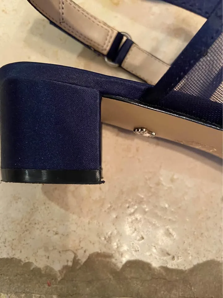 Women’s Navy Blue sling back heels, by Nina, size 6.5M image indicator(8)