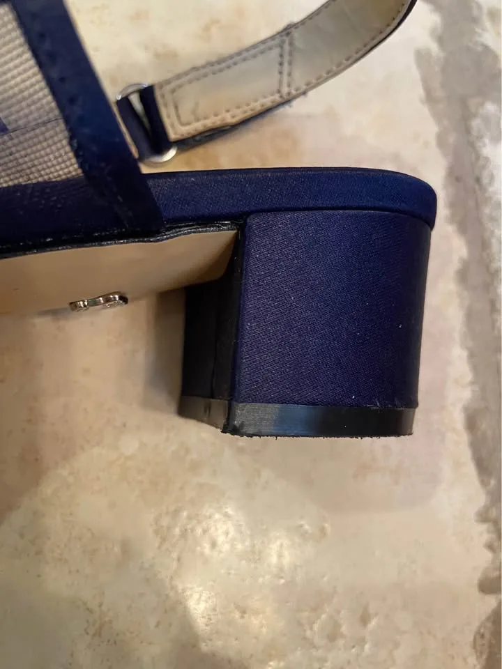 Women’s Navy Blue sling back heels, by Nina, size 6.5M image indicator(9)