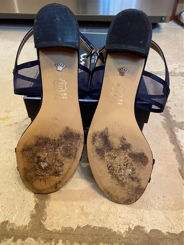 Women’s Navy Blue sling back heels, by Nina, size 6.5M image indicator(10)