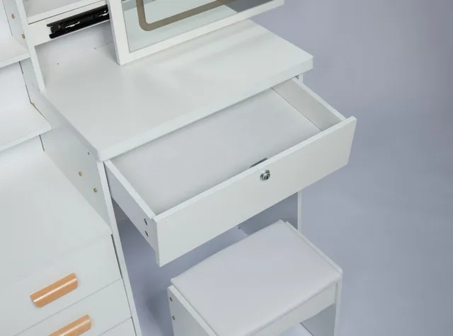 In stock June 20 - Makeup Vanity set with LED Mirror, Desk image indicator(6)