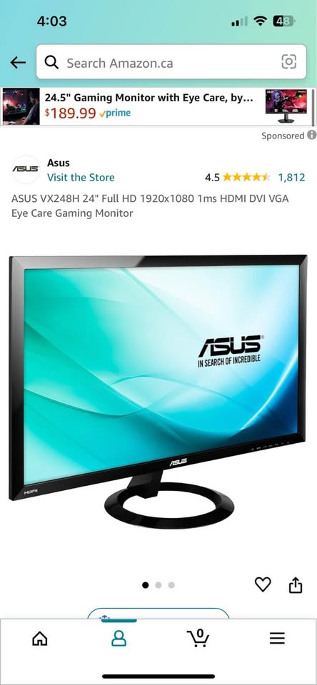 24 INCH 1080P ASUS MONITOR - photo 3