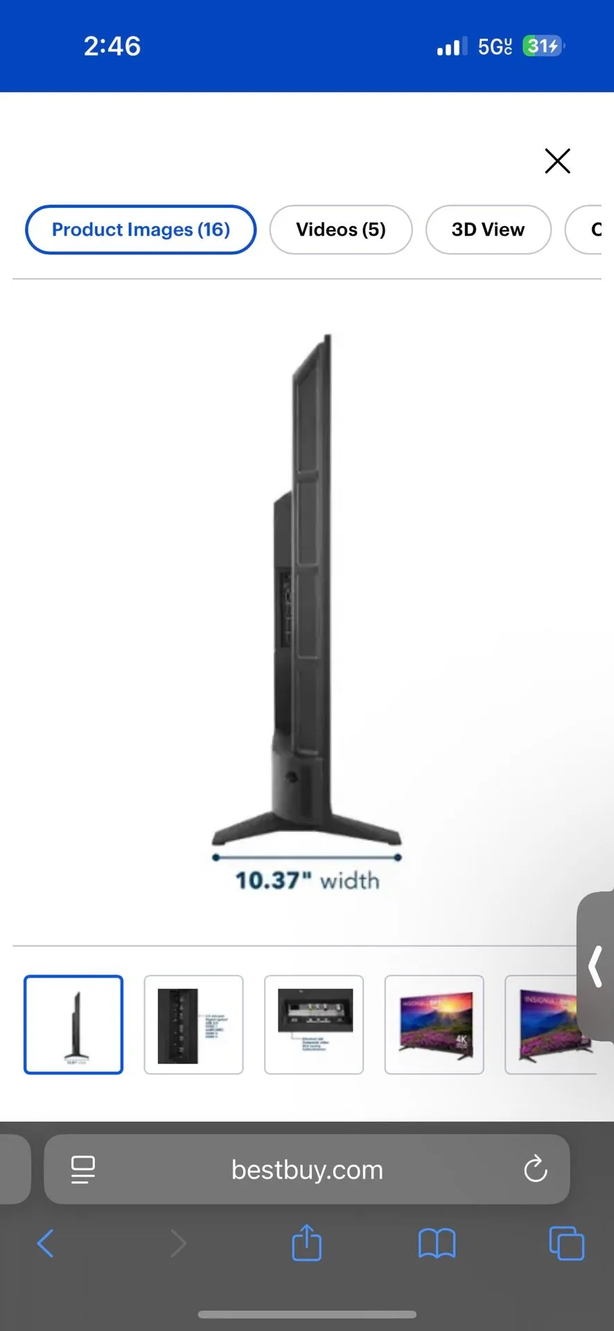 Insignia 50” TV image indicator(3)