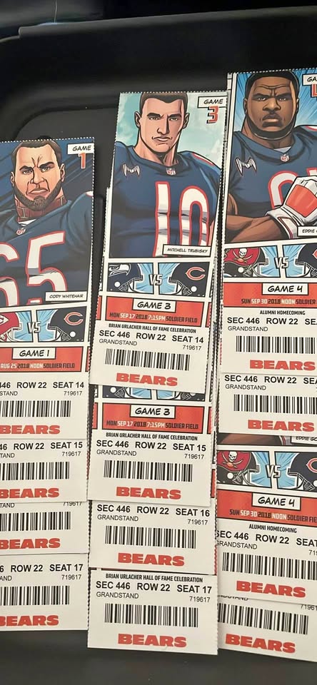 2018 Chicago Bears - (26 total) Unused Actual Tickets