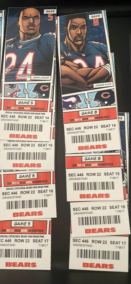 2018 Chicago Bears - (26 total) Unused Actual Tickets - photo 2