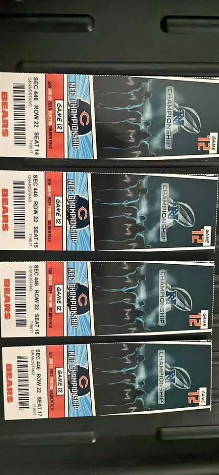 (4) Bears NFC Championship Game Tickets - Game After Double Doin thumbnail