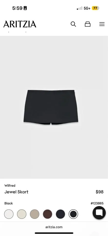 Aritzia Jewel Skort Size 8 NWT