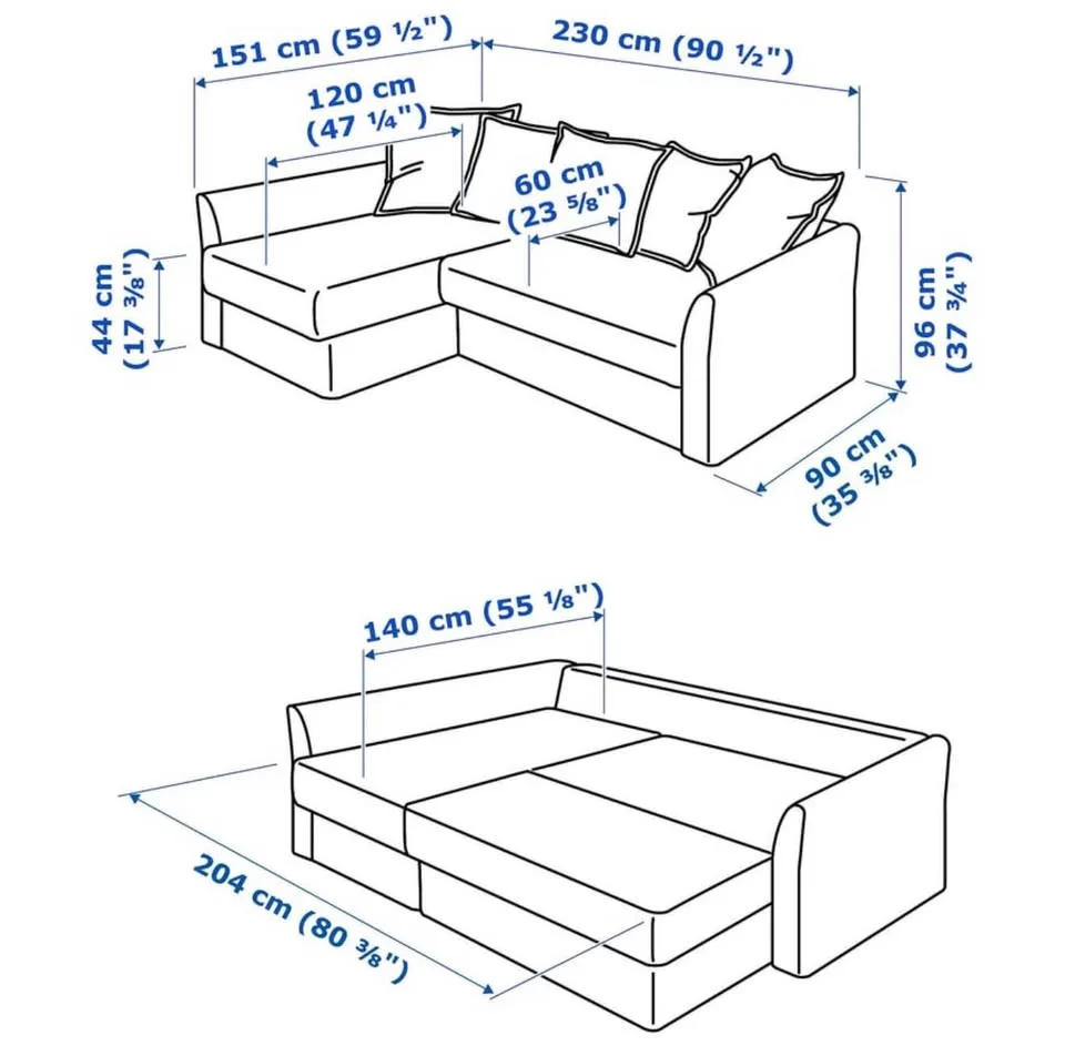 IKEA HOLMSUND SECTIONAL SOFA-BED image indicator(6)