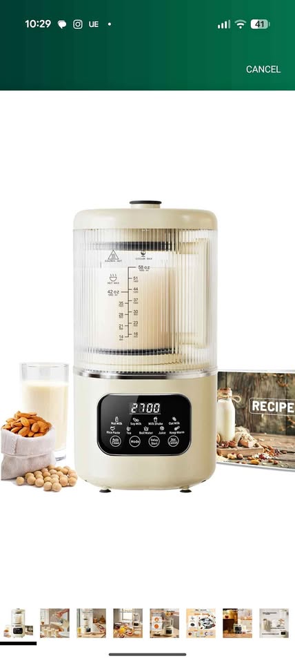 Nut Milk Maker Machine, LED Display, Soy Milk