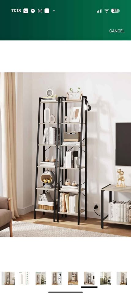 6-Tier Ladder Shelf with 2 Hooks