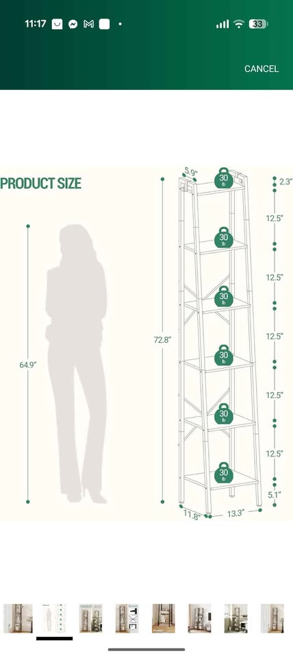 6-Tier Ladder Shelf with 2 Hooks - photo 4